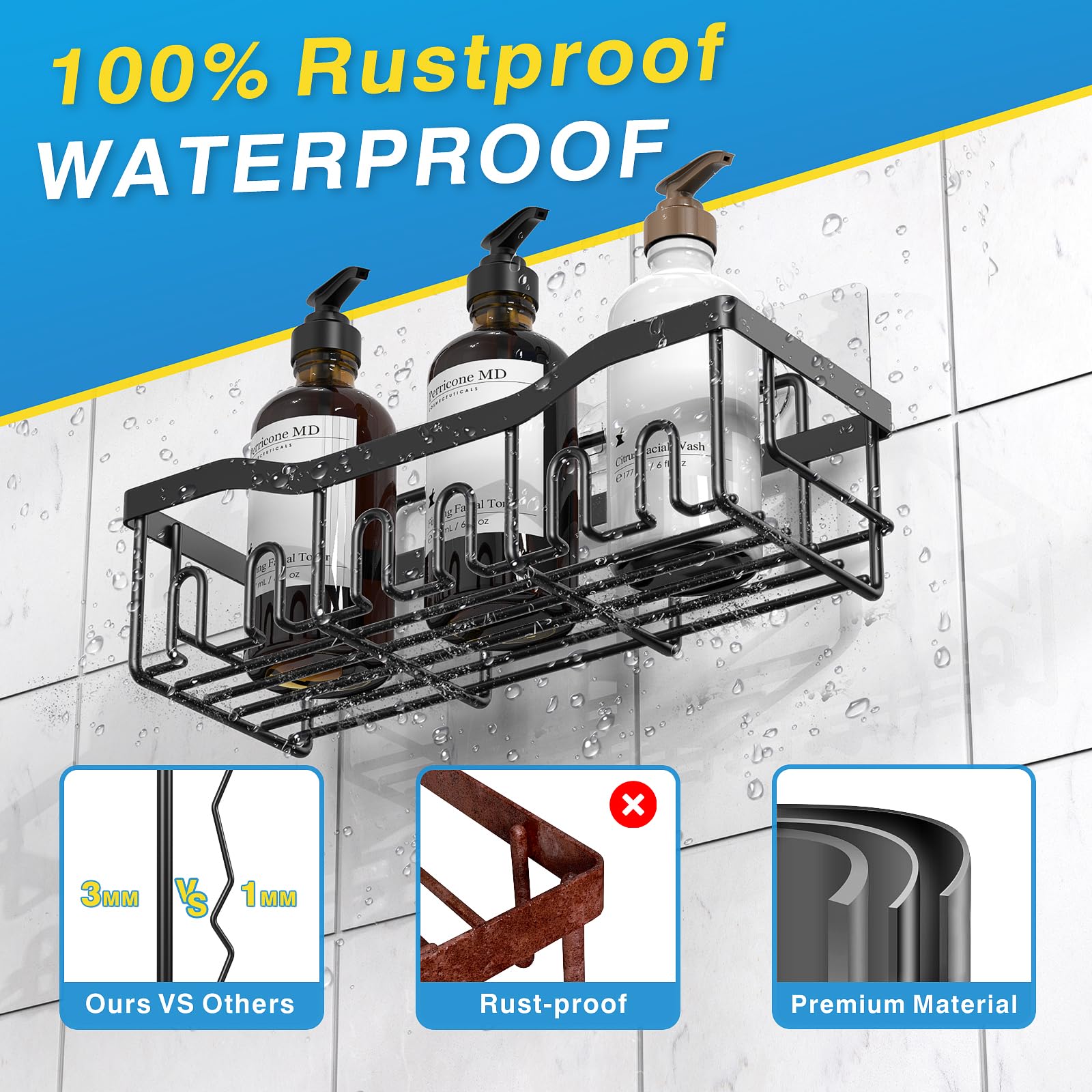 Rustproof Stainless Steel Bath Organizers (5 Pack)