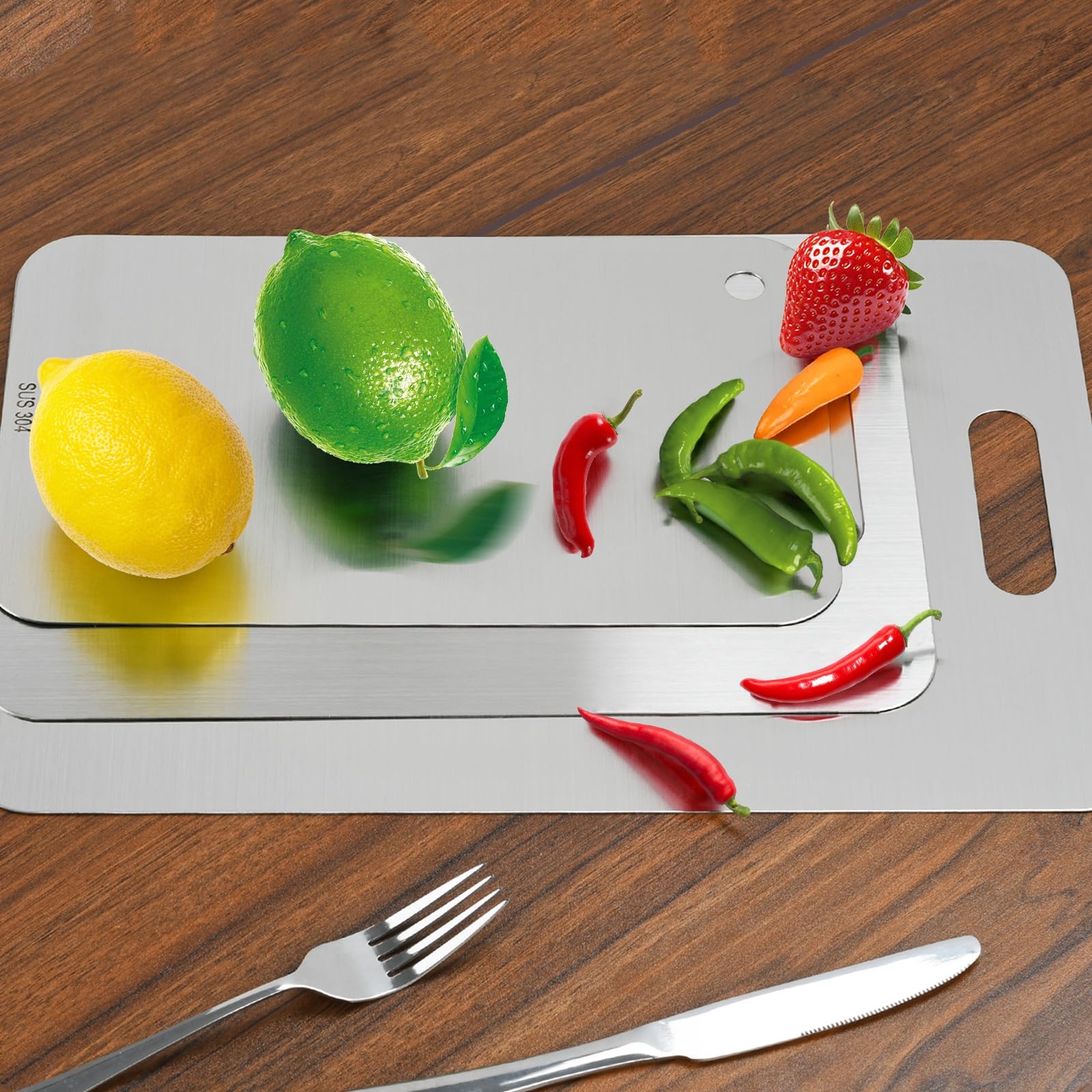 Stainless Steel Cutting Board Set for Kitchen (3PCS)