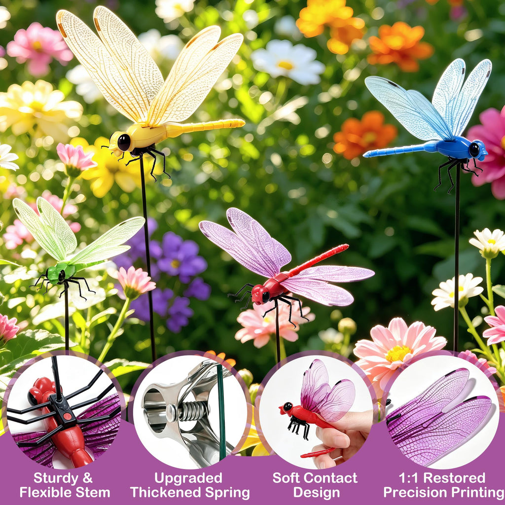 Dragonfly Garden Clips & Stakes (12PCS)