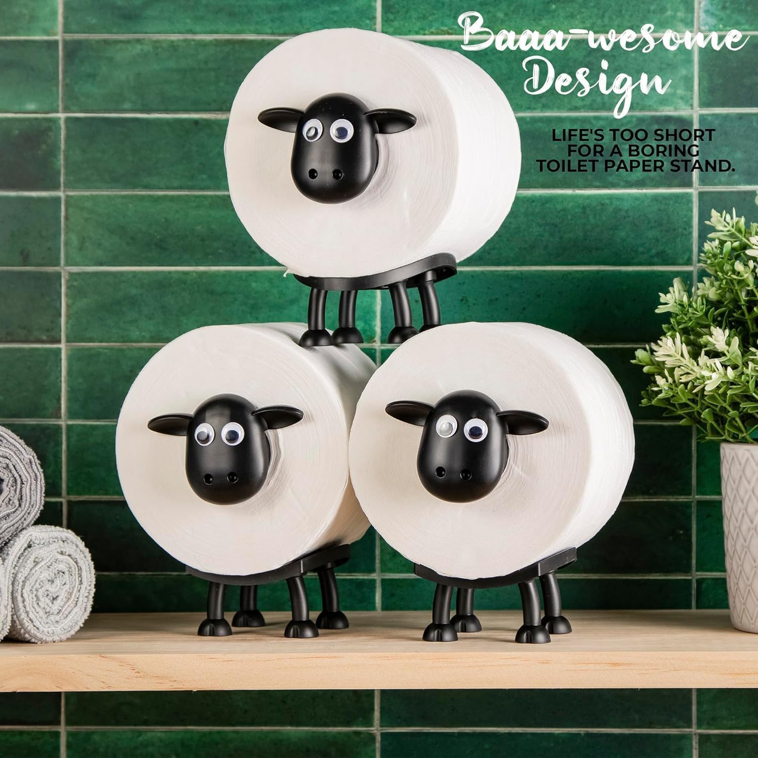 Funny Sheep Toilet Paper Holder Stand (3pcs)
