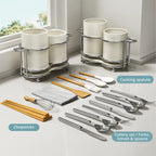 Stainless Steel Utensil Holder with Drain Tray
