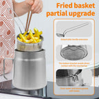 Stainless Steel Oil Filter Pot with Deep Fryer Basket (68oz)