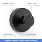 Suction Cup Shower Hooks Stainless Steel (4PCS)