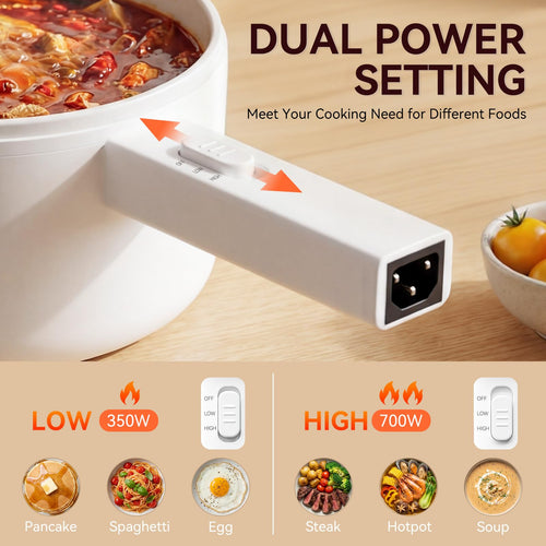 Ceramic Glaze Non-stick Portable Pot. 1.5L Mini Hot Pot