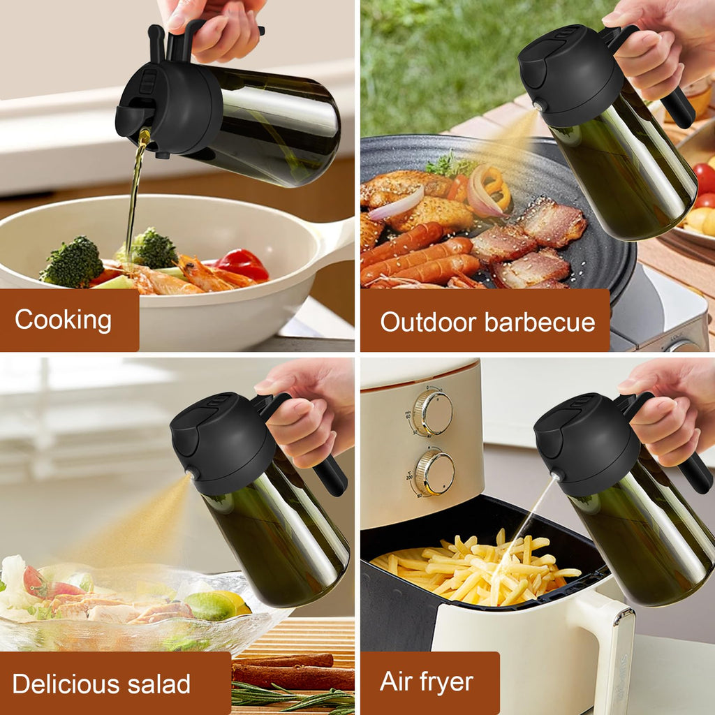 Multifunctional 2-in-1 Olive Oil Sprayer & Dispenser Bottle