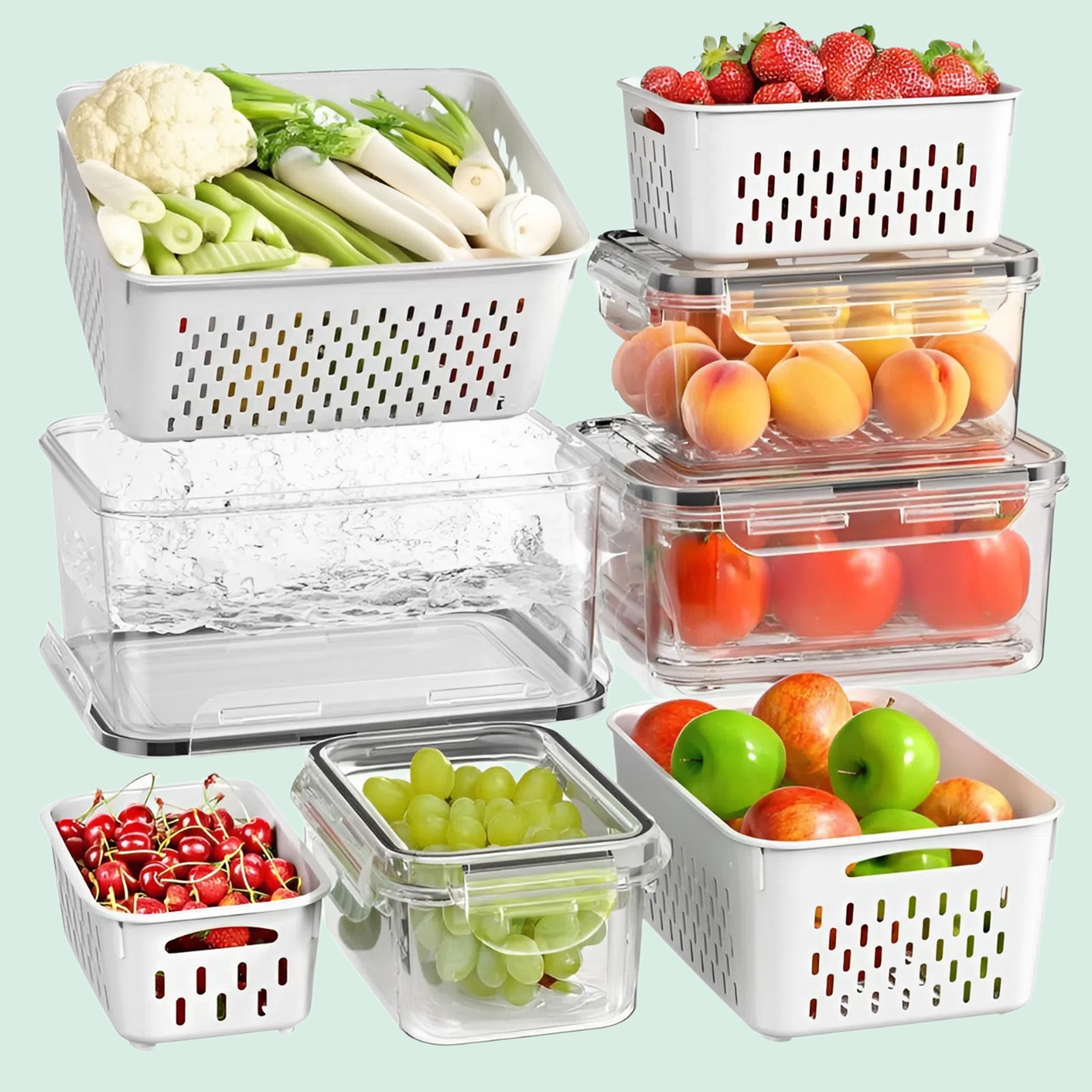 Fruit Storage Containers for Fridge (8PCS)