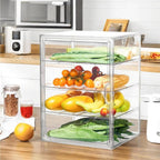 Clear 4-Tier Acrylic Bakery Display Case Bread Storage Box