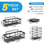 Rustproof Stainless Steel Bath Organizers (5 Pack)