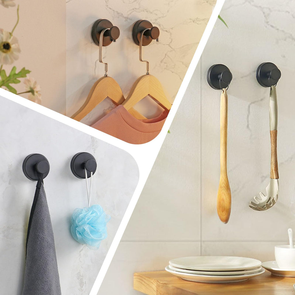 Suction Cup Shower Hooks Stainless Steel (4PCS)