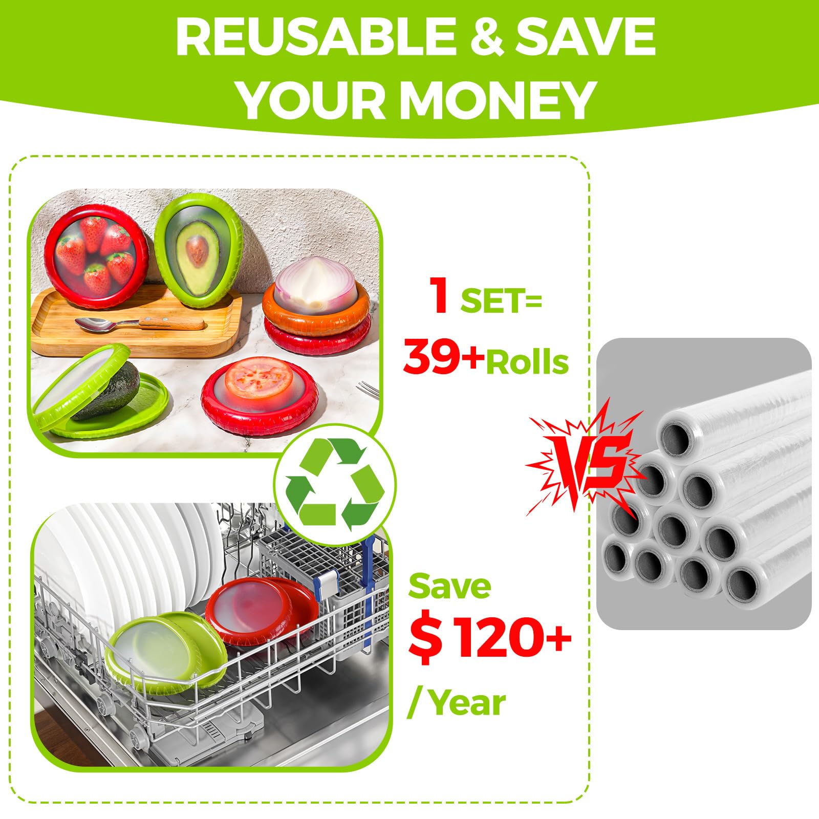 Silicone Fruit Storage Containers Set (4PCS)