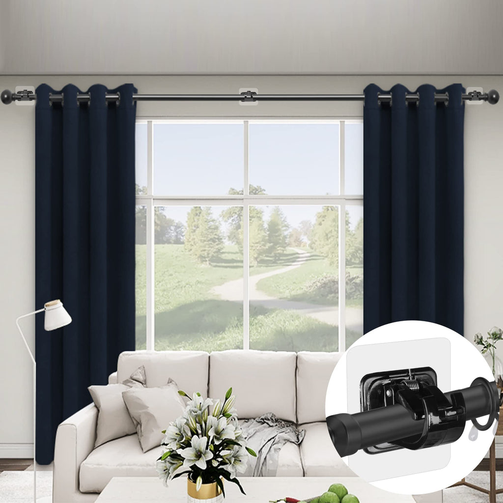 Self Adhesive No Drill Adjustable Curtain Rod Holder Hooks (8PCS)