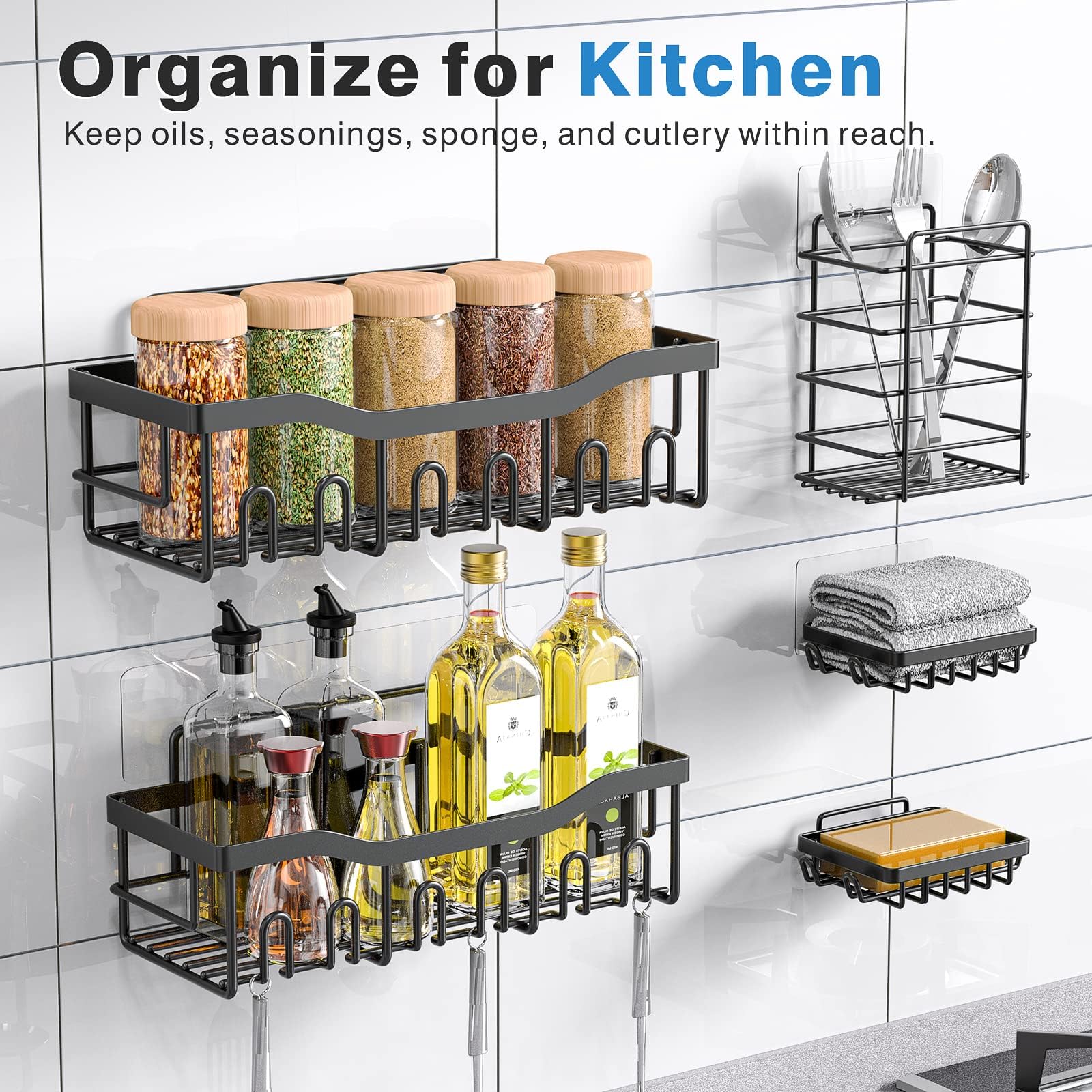 Rustproof Stainless Steel Bath Organizers (5 Pack)
