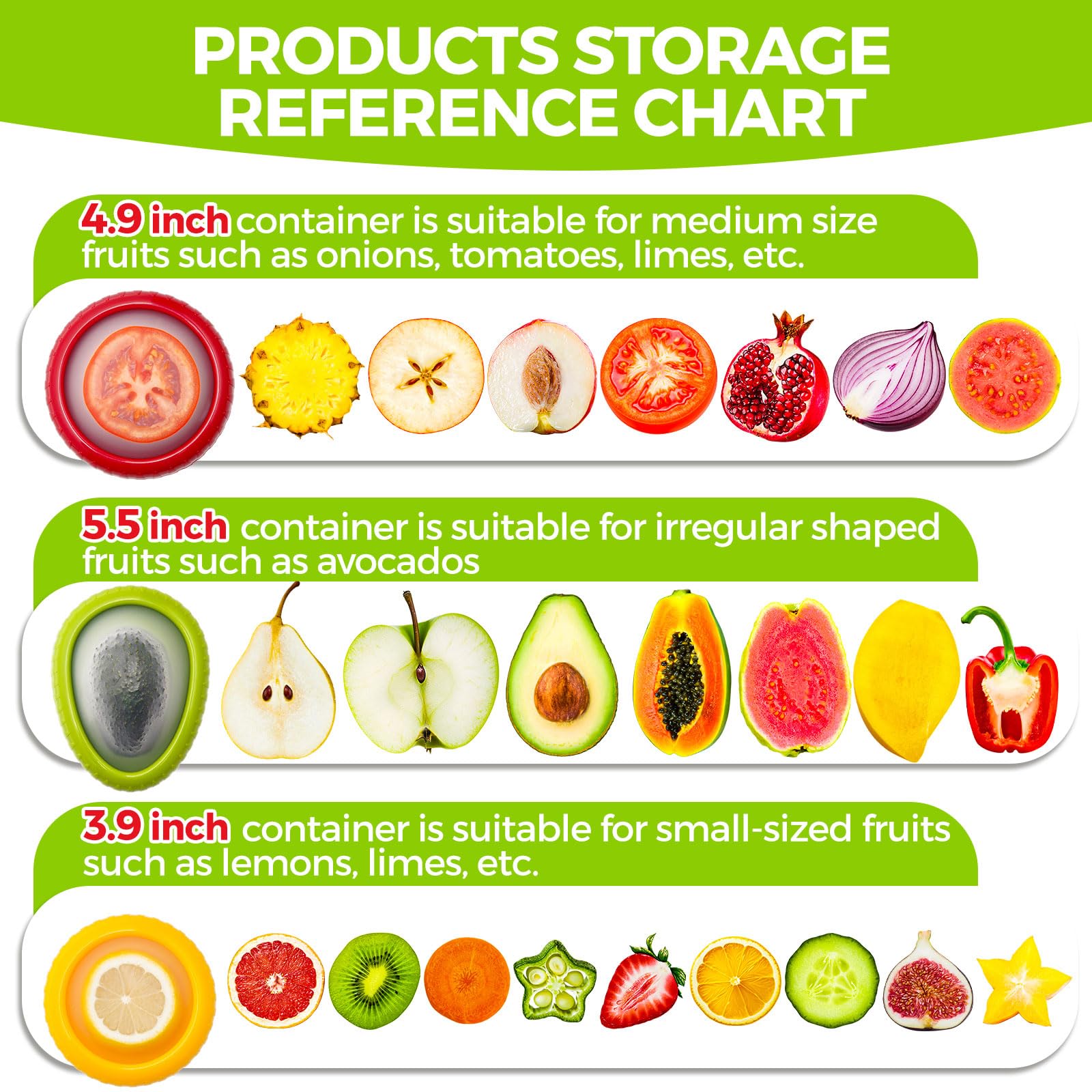 Silicone Fruit Storage Containers Set (4PCS)