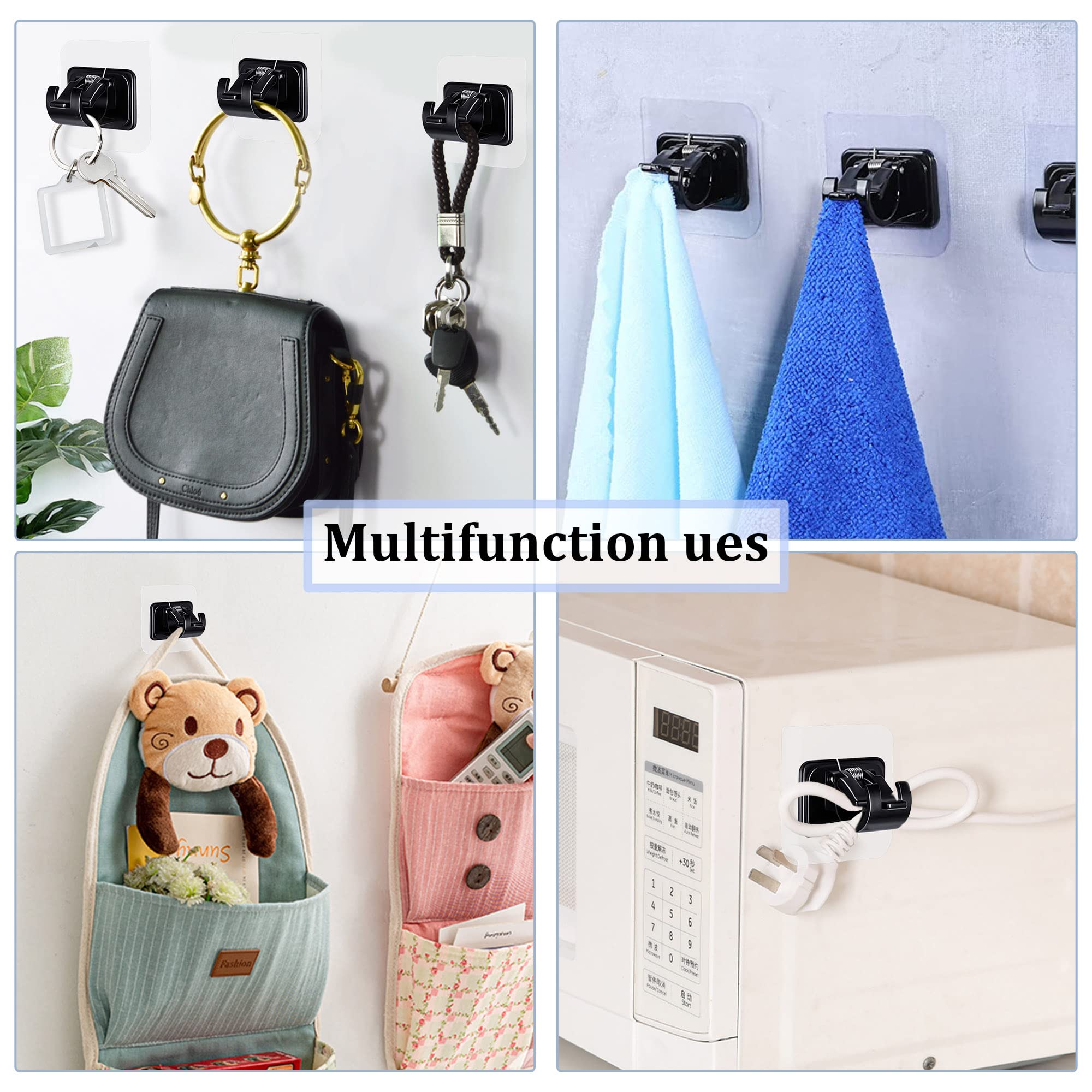 Self Adhesive No Drill Adjustable Curtain Rod Holder Hooks (8PCS)
