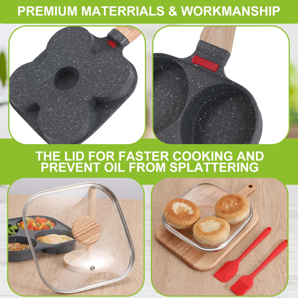 Egg Pan Omelette Pan. 4-Cup Nonstick Egg Frying Pan