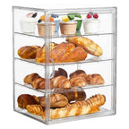 Clear 4-Tier Acrylic Bakery Display Case Bread Storage Box