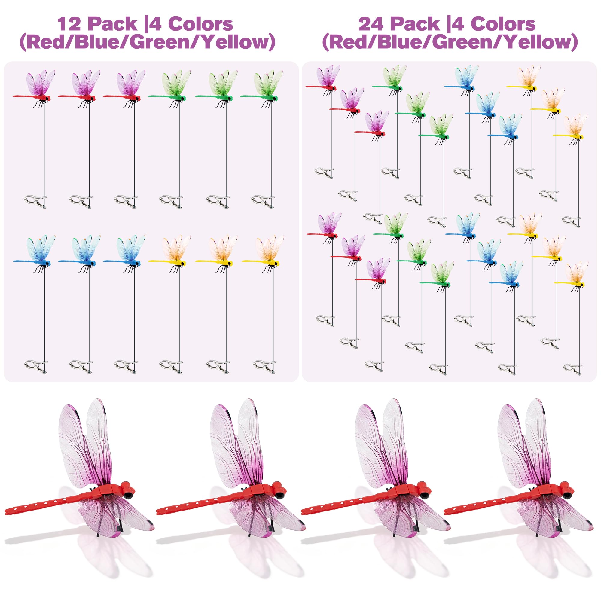 Dragonfly Garden Clips & Stakes (12PCS)