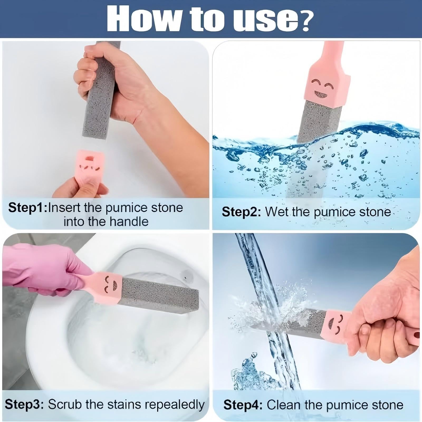 Pumice Stone Toilet Cleaner with Handle (6PCS)