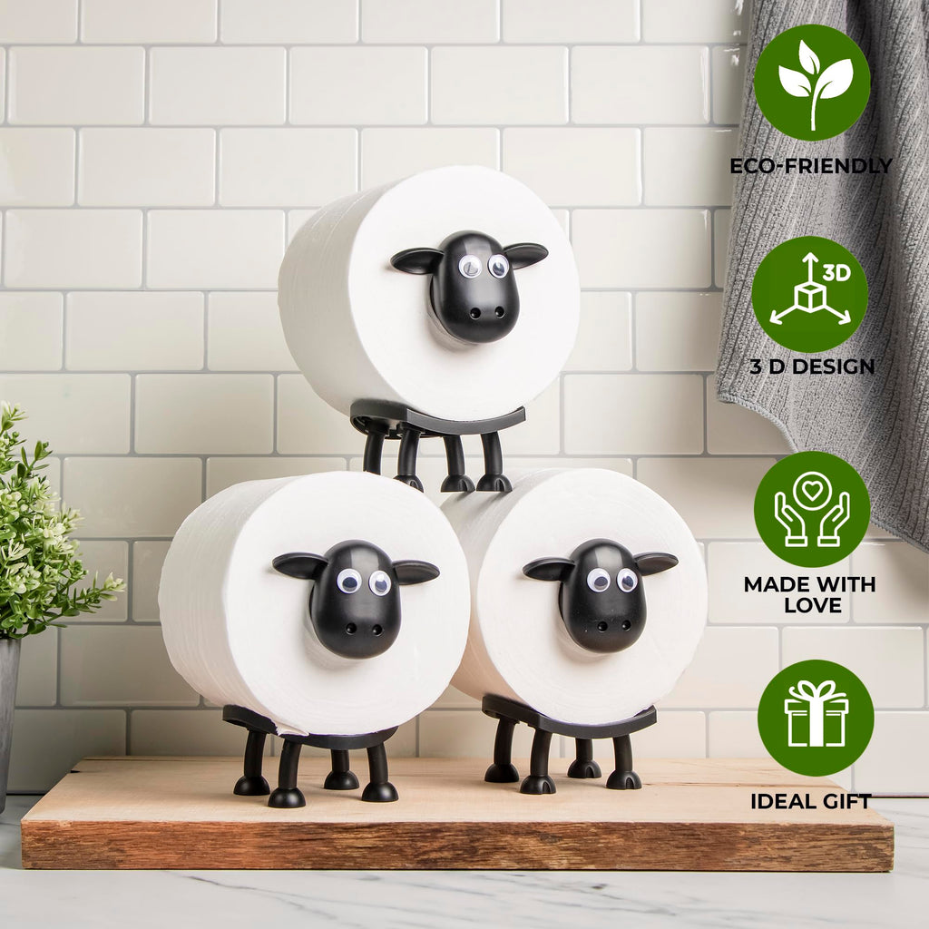Funny Sheep Toilet Paper Holder Stand (3pcs)