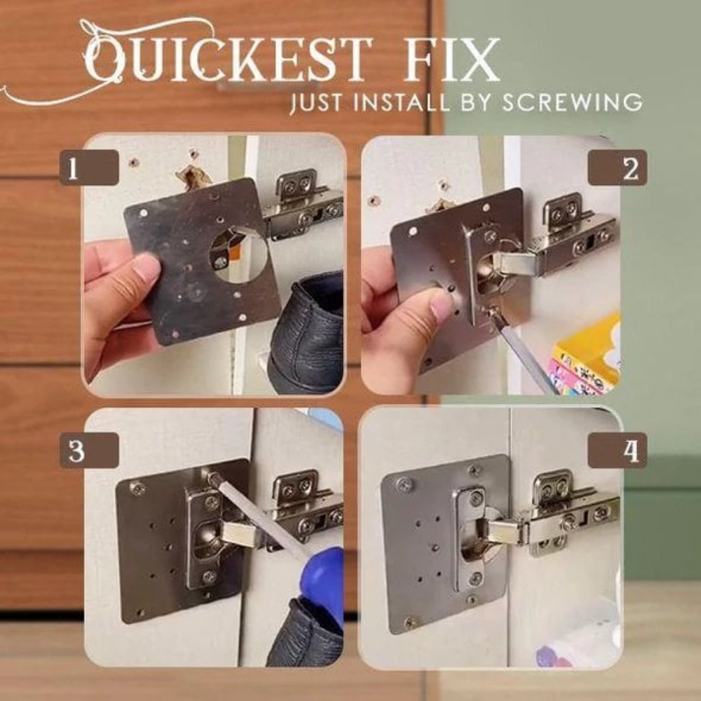 Hinge Repair Kit. Upgraded Cabinet Hinge Repair Plate Kit