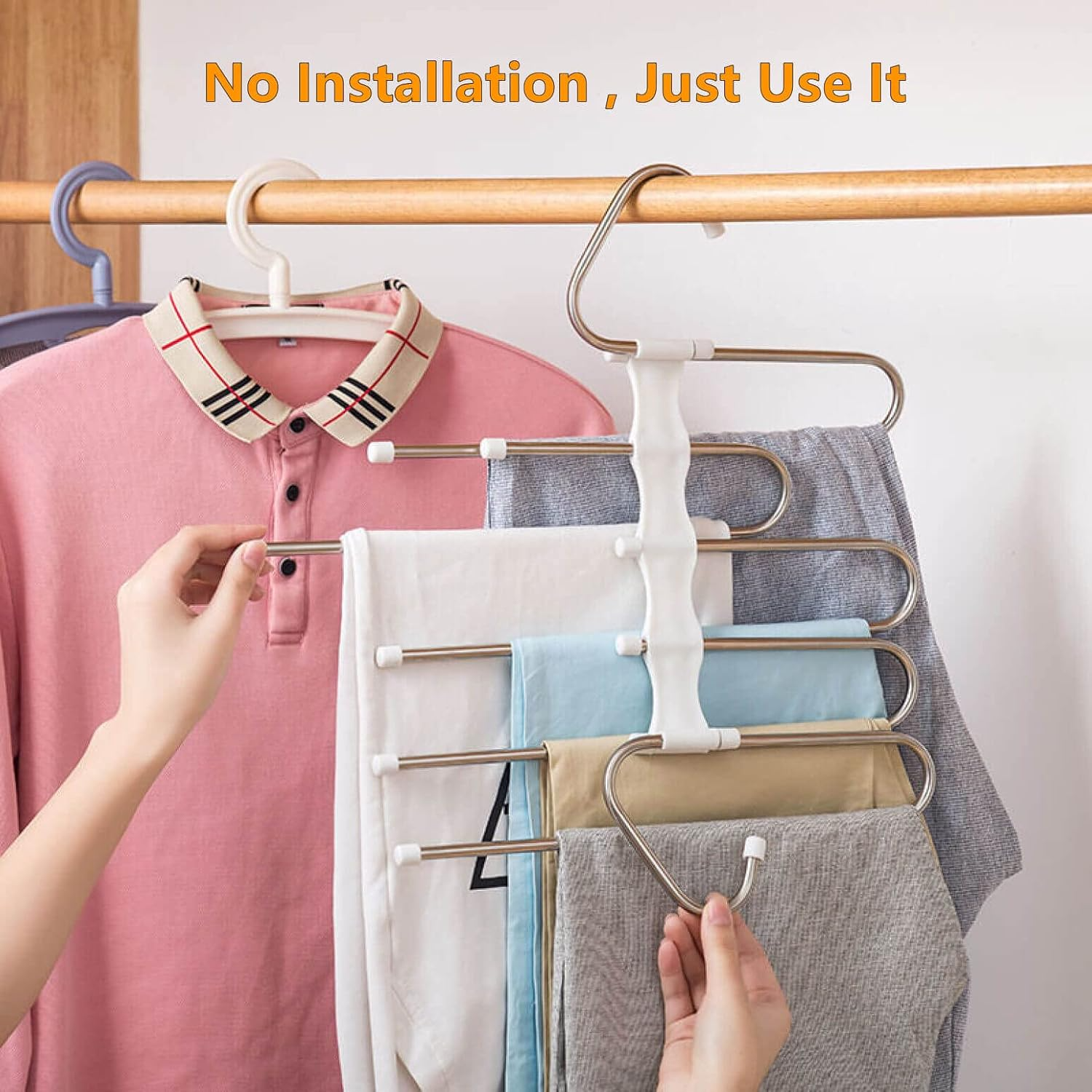 Multi-Functional Pants Rack. Clothes Pants Hangers