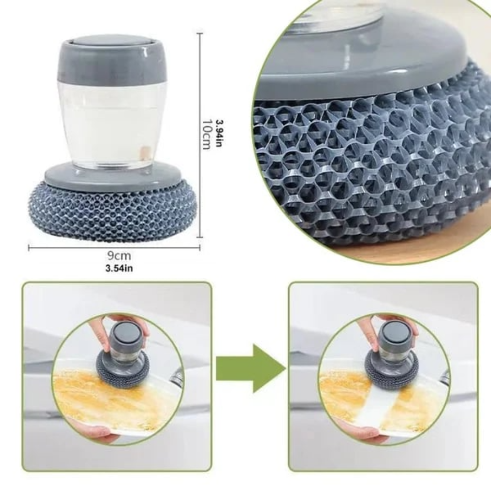 Kitchen Soap Dispensing Palm Brush 2PCS