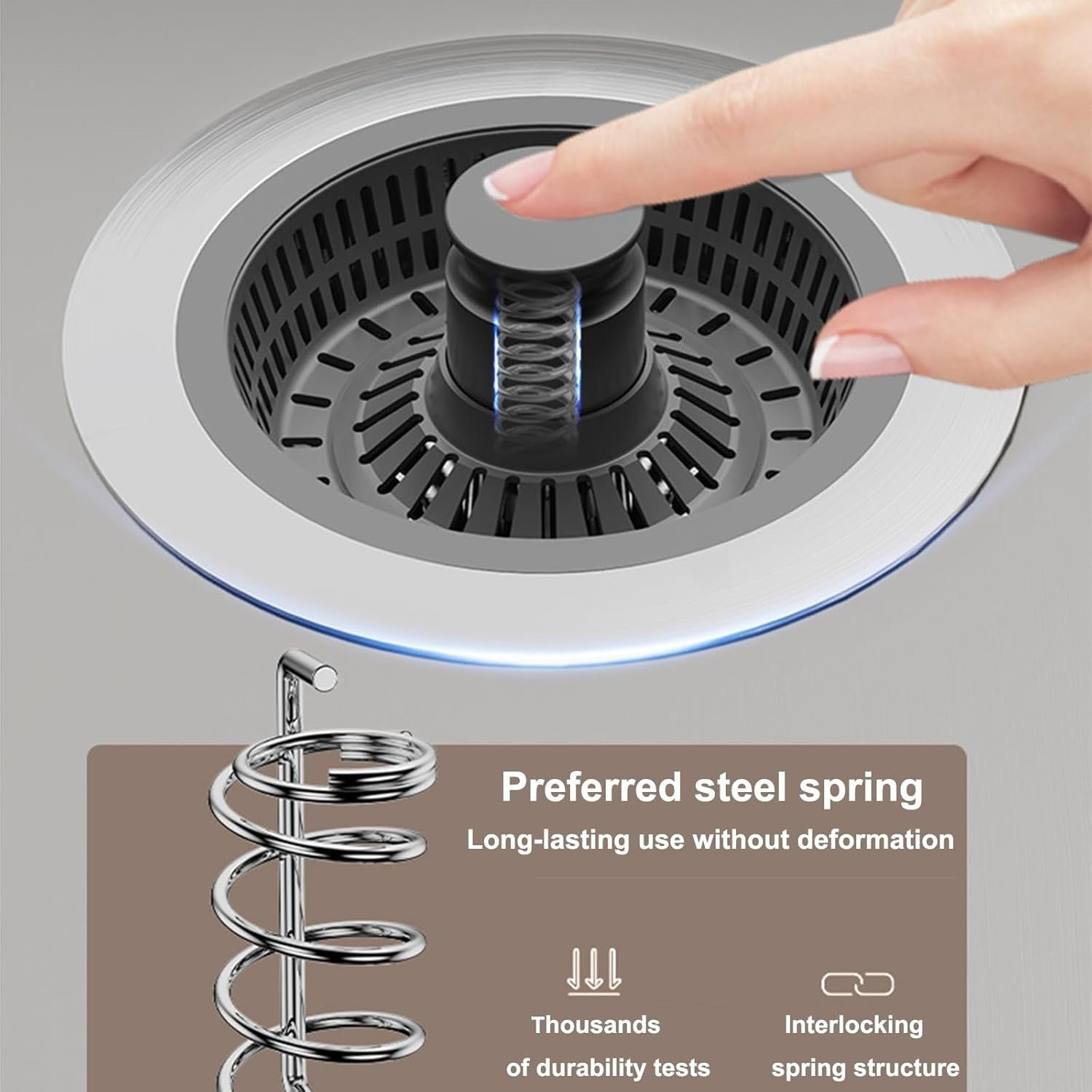Multifunctional 3-in-1 Kitchen Sink Drain Strainer & Stopper
