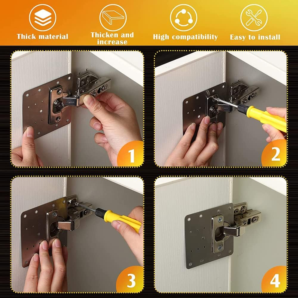 Hinge Repair Kit. Upgraded Cabinet Hinge Repair Plate Kit