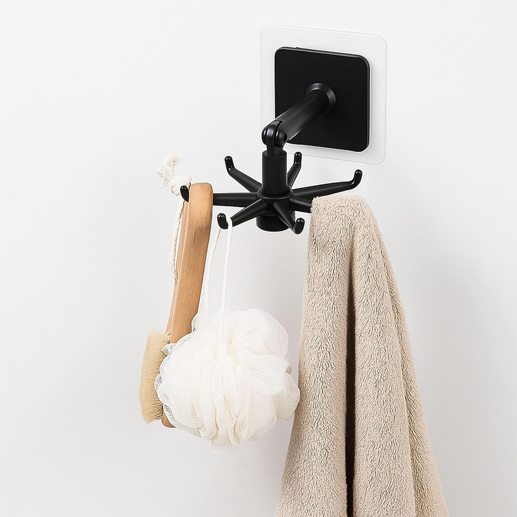 Adhesive Wall Hooks 360 Rotating Folding Hanger (4PCS)