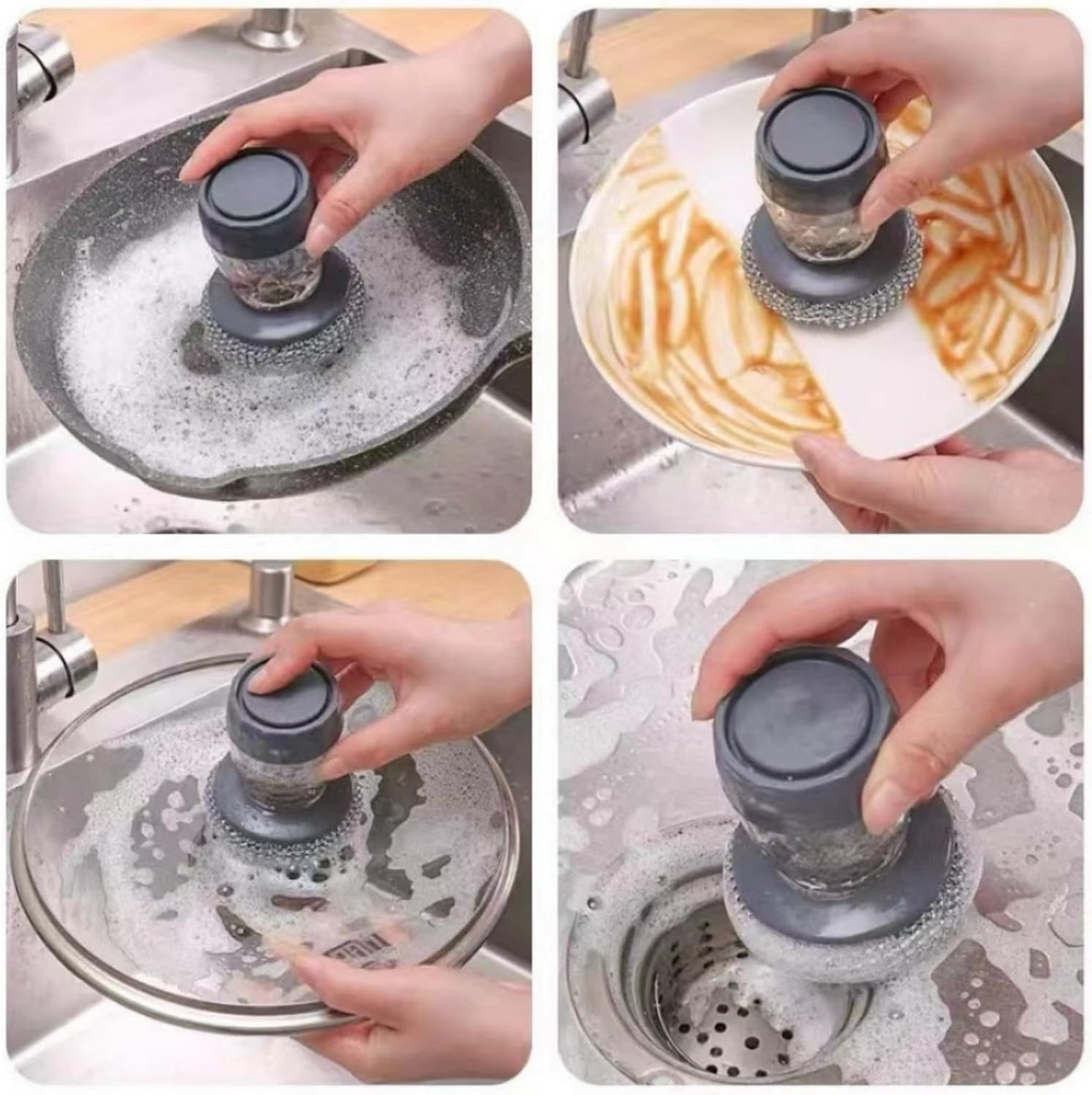 Kitchen Soap Dispensing Palm Brush 2PCS