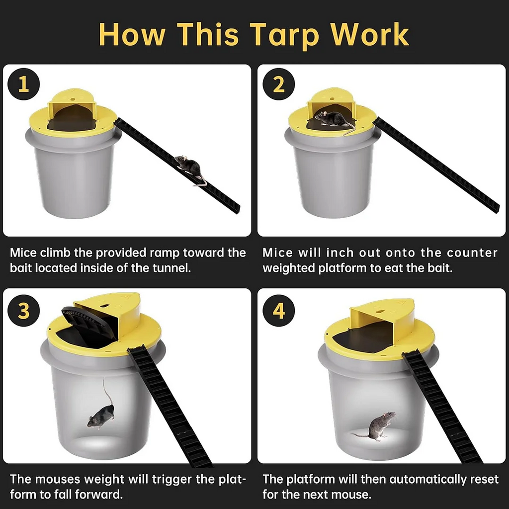 Bucket Lid Mouse Trap. Mouse Rat Trap Bucket
