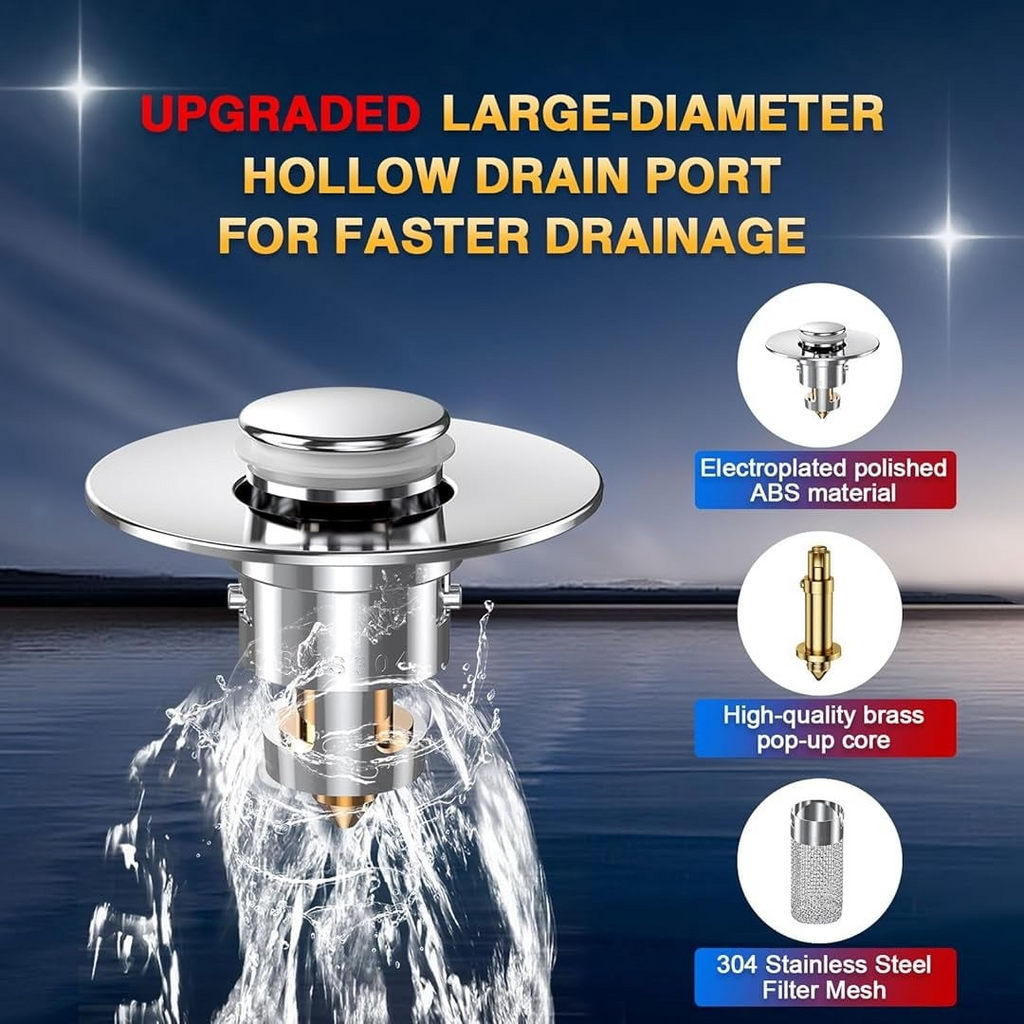 Bathroom Sink Stopper & Hair Catcher (2 Pack)
