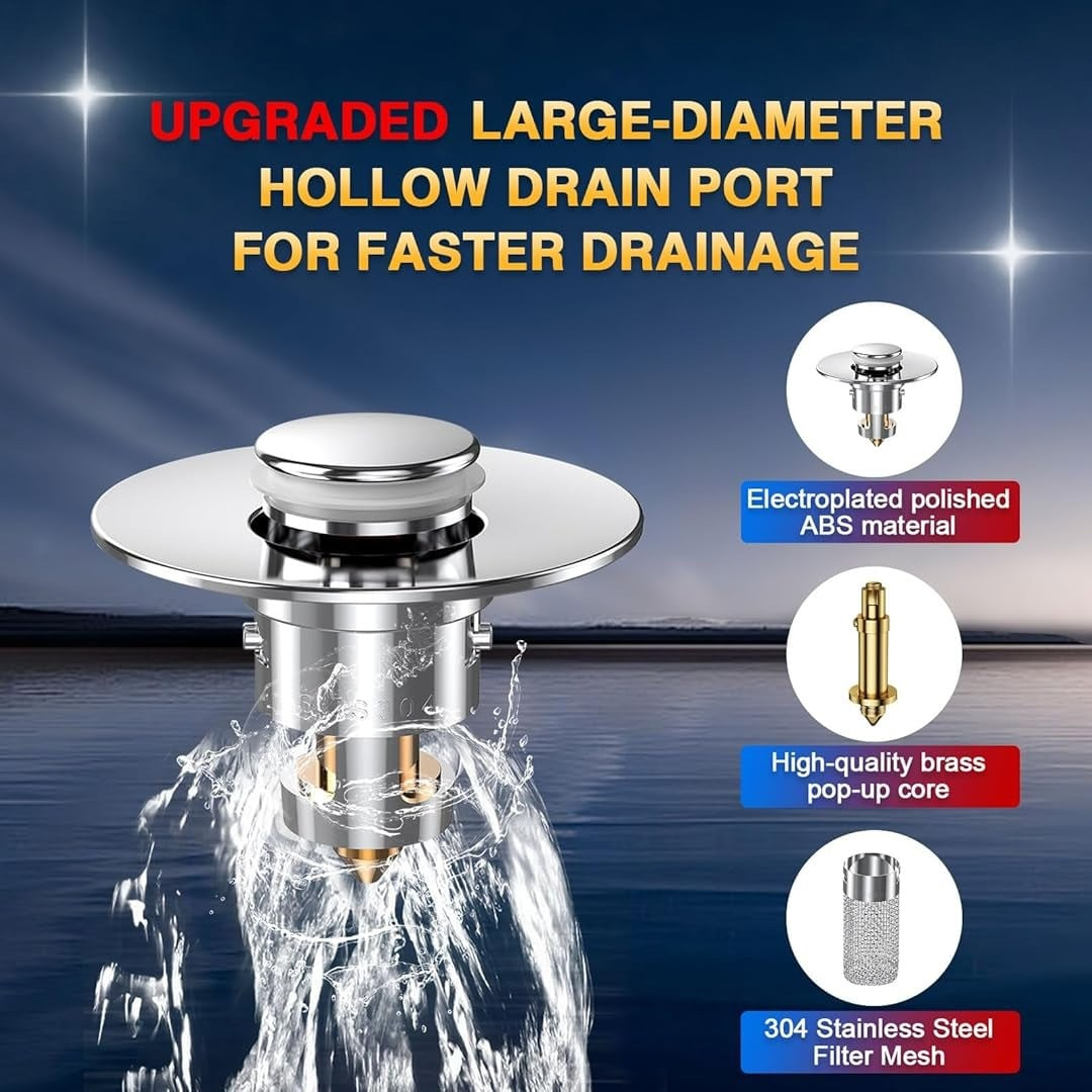 Bathroom Sink Stopper & Hair Catcher (2 Pack)