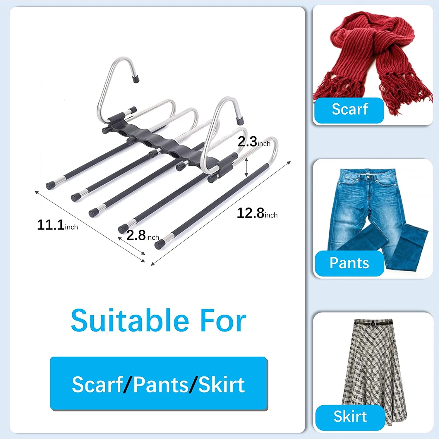Space Saving 6 Tier Pant Hangers. Magic Pants Hangers Space Saving
