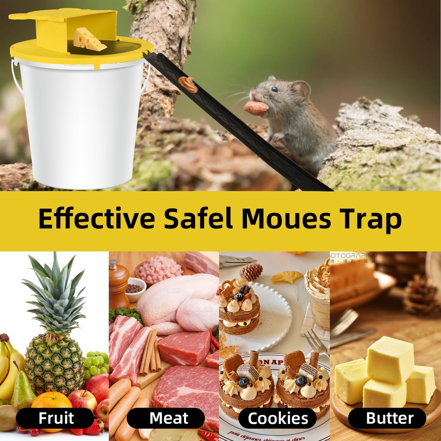 Bucket Lid Mouse Trap. Mouse Rat Trap Bucket