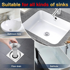 Bathroom Sink Stopper & Hair Catcher (2 Pack)