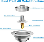 Multifunctional 3-in-1 Kitchen Sink Drain Strainer & Stopper