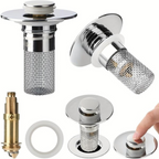 Bathroom Sink Stopper & Hair Catcher (2 Pack)