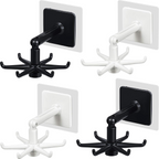 Adhesive Wall Hooks 360 Rotating Folding Hanger (4PCS)