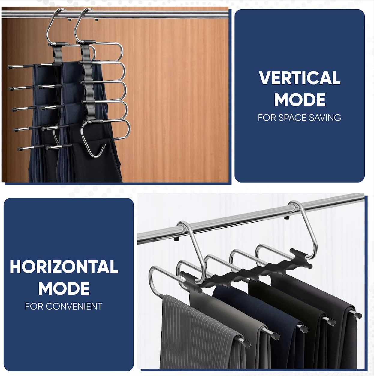 Space Saving 6 Tier Pant Hangers. Magic Pants Hangers Space Saving
