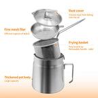 Stainless Steel Oil Filter Pot with Deep Fryer Basket (68oz)