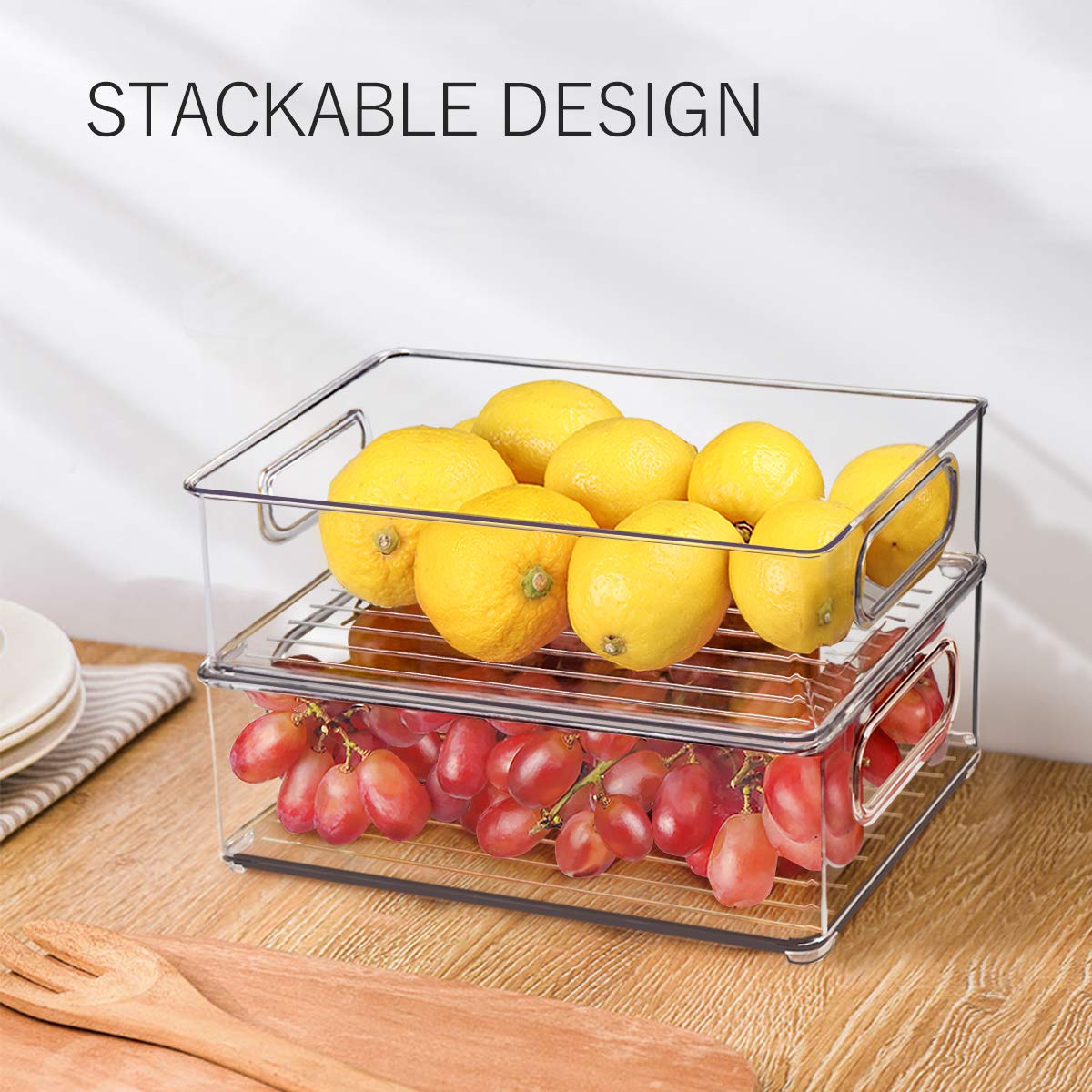 Stackable Refrigerator Organizer Bins (6PCS)