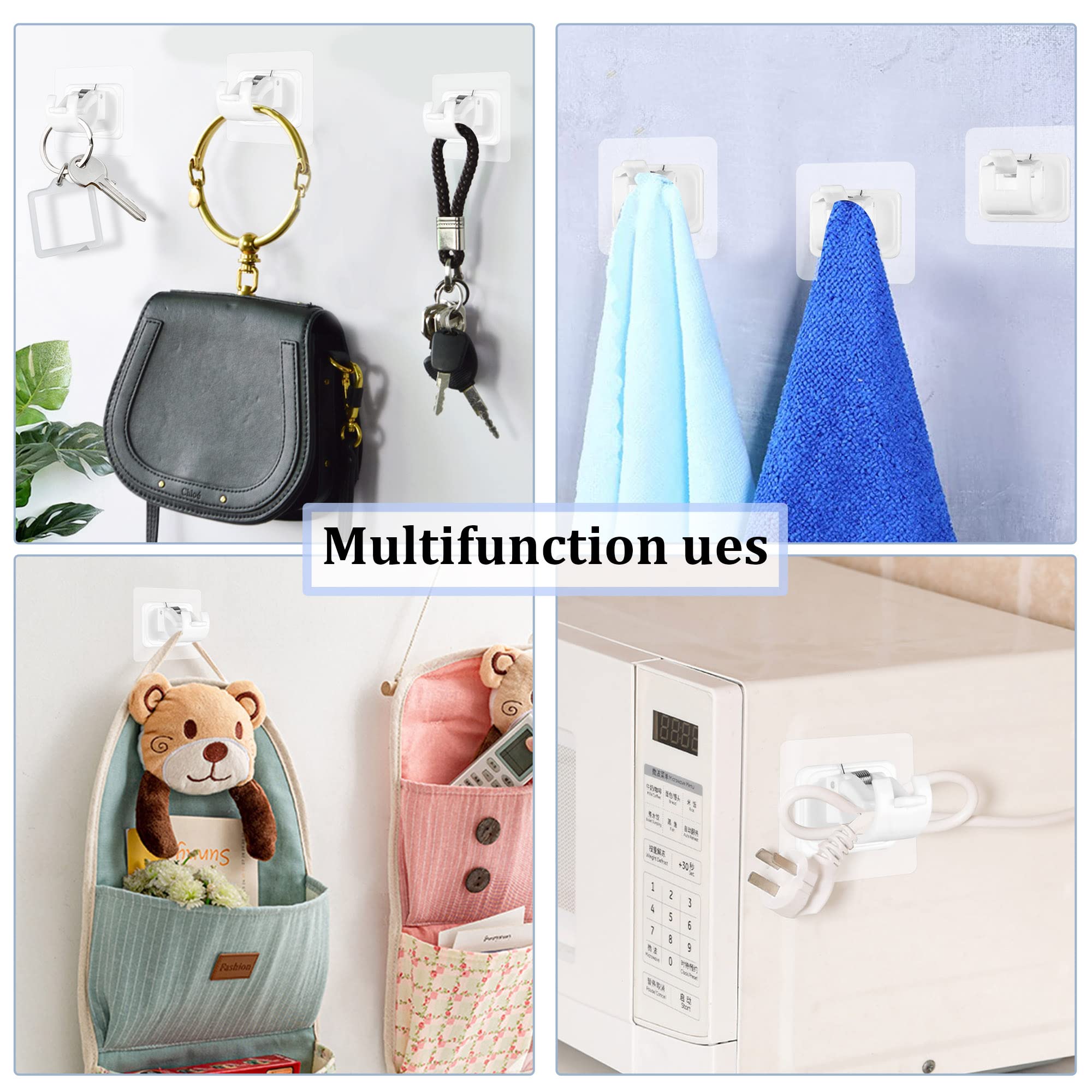 Self Adhesive No Drill Adjustable Curtain Rod Holder Hooks (8PCS)