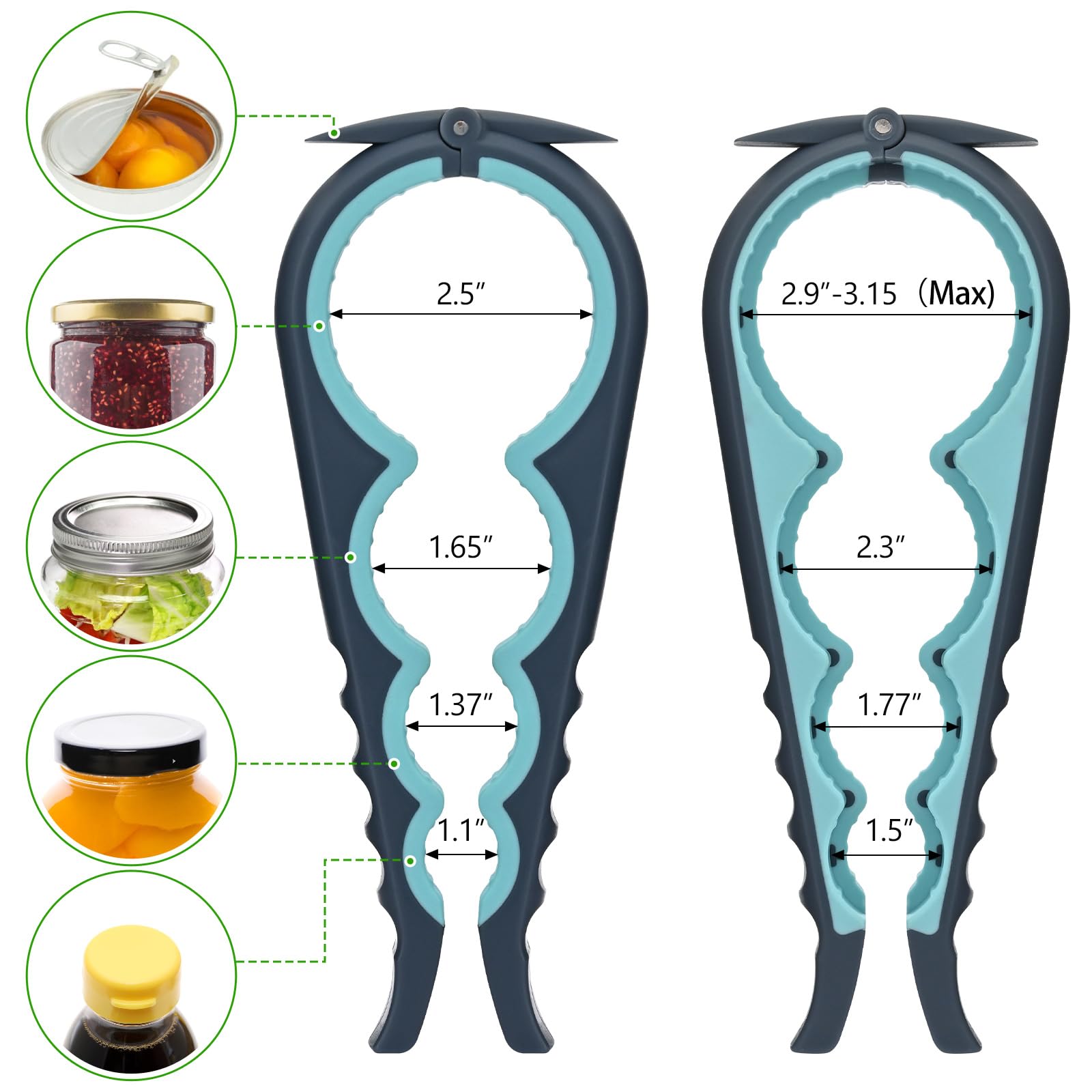 Jar Opener Bottle Opener and Can Opener for Weak hands