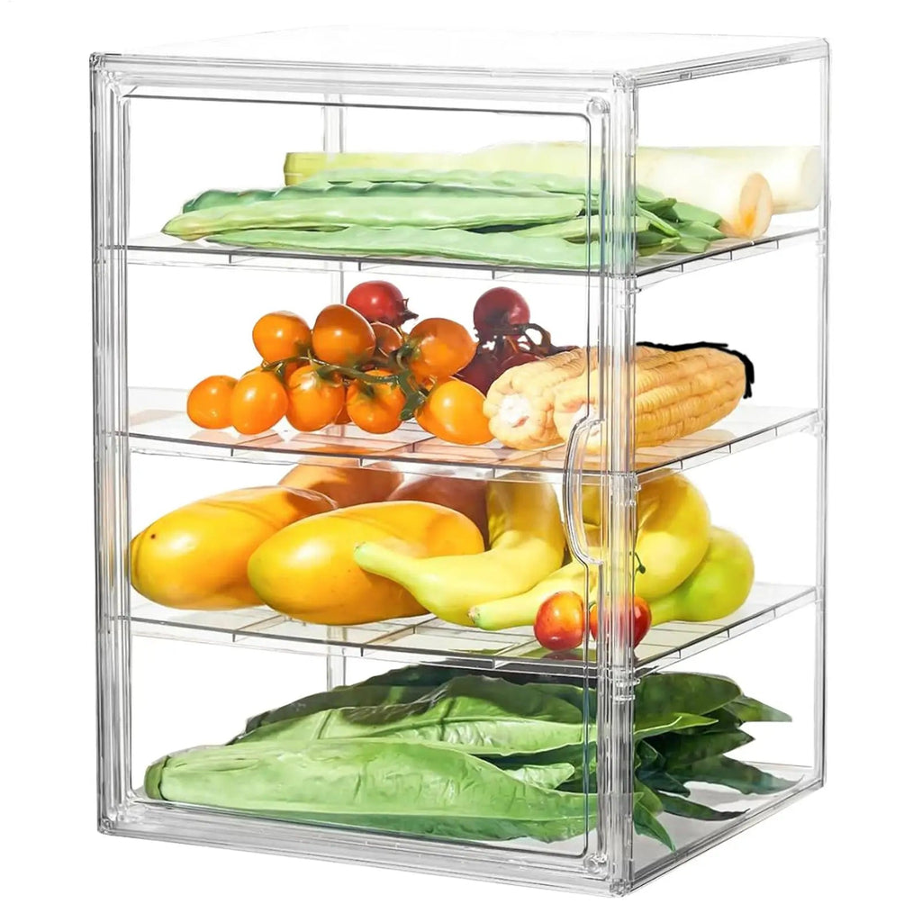 Clear 4-Tier Acrylic Bakery Display Case Bread Storage Box