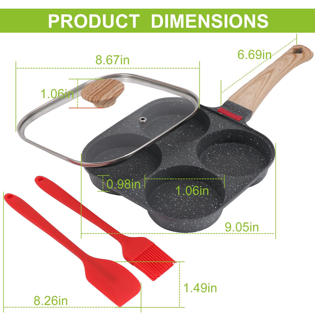 Egg Pan Omelette Pan. 4-Cup Nonstick Egg Frying Pan