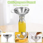 Stainless Steel Kitchen Funnel for Filling Bottles. Transferring Liquid. Oil. Juice. Milk