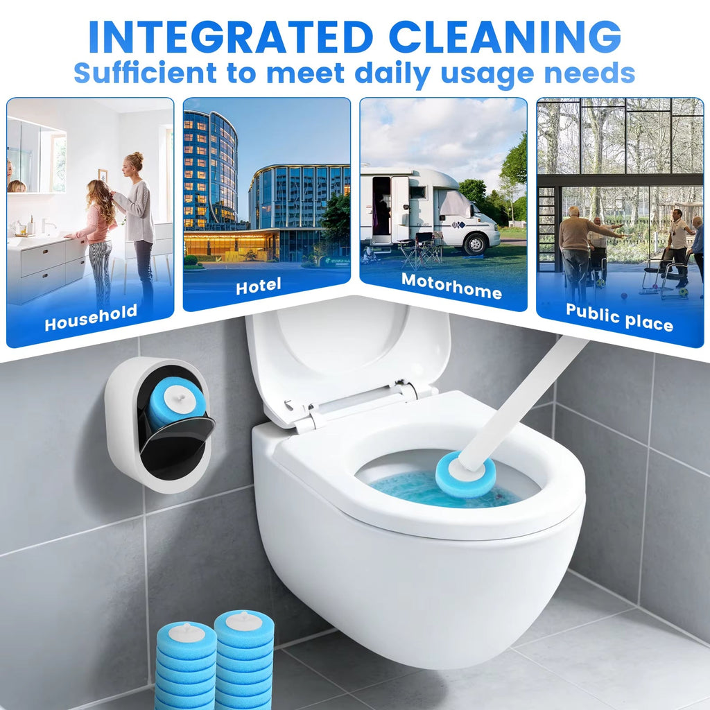 Disposable Toilet Brush Set with Wall Holder