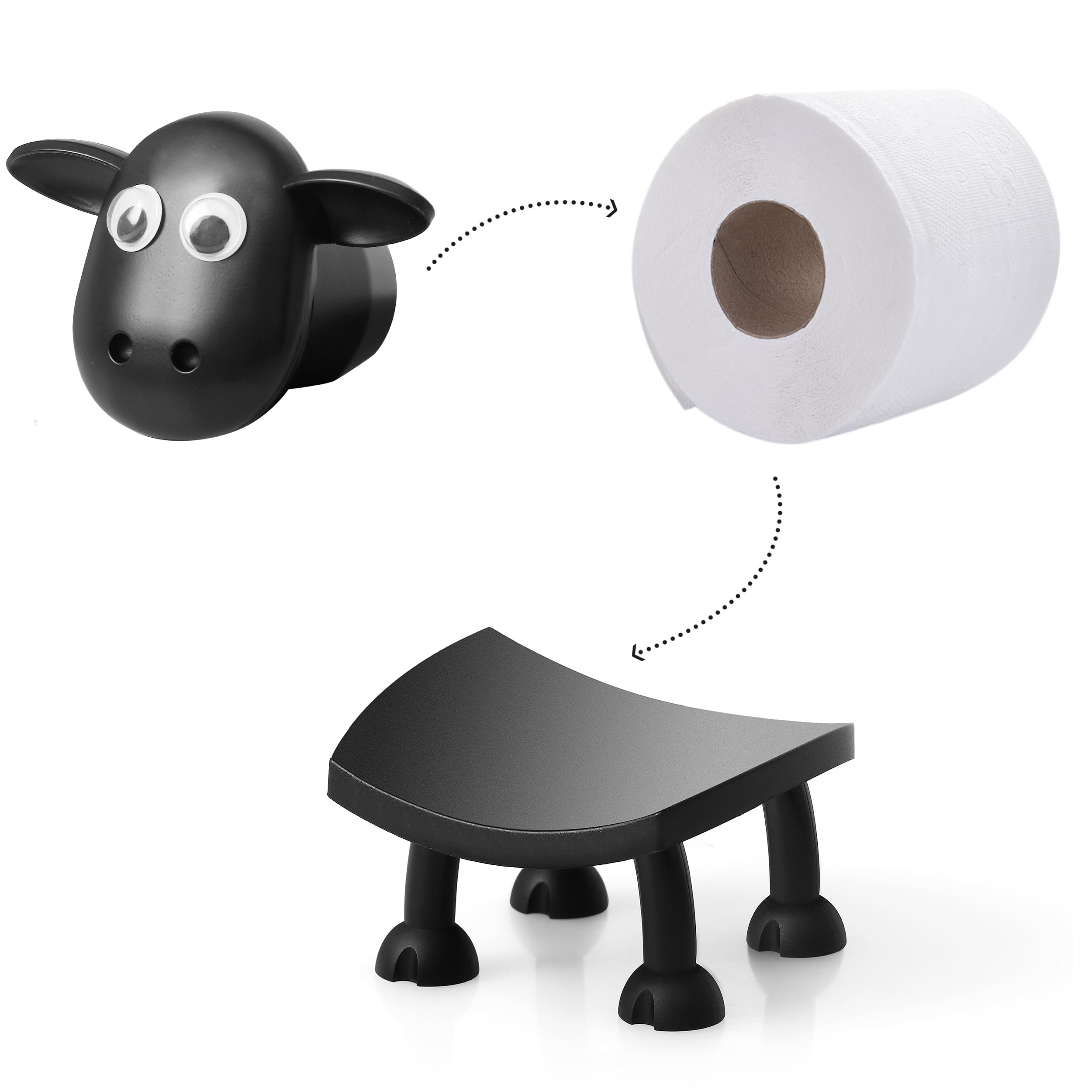 Funny Sheep Toilet Paper Holder Stand (3pcs)