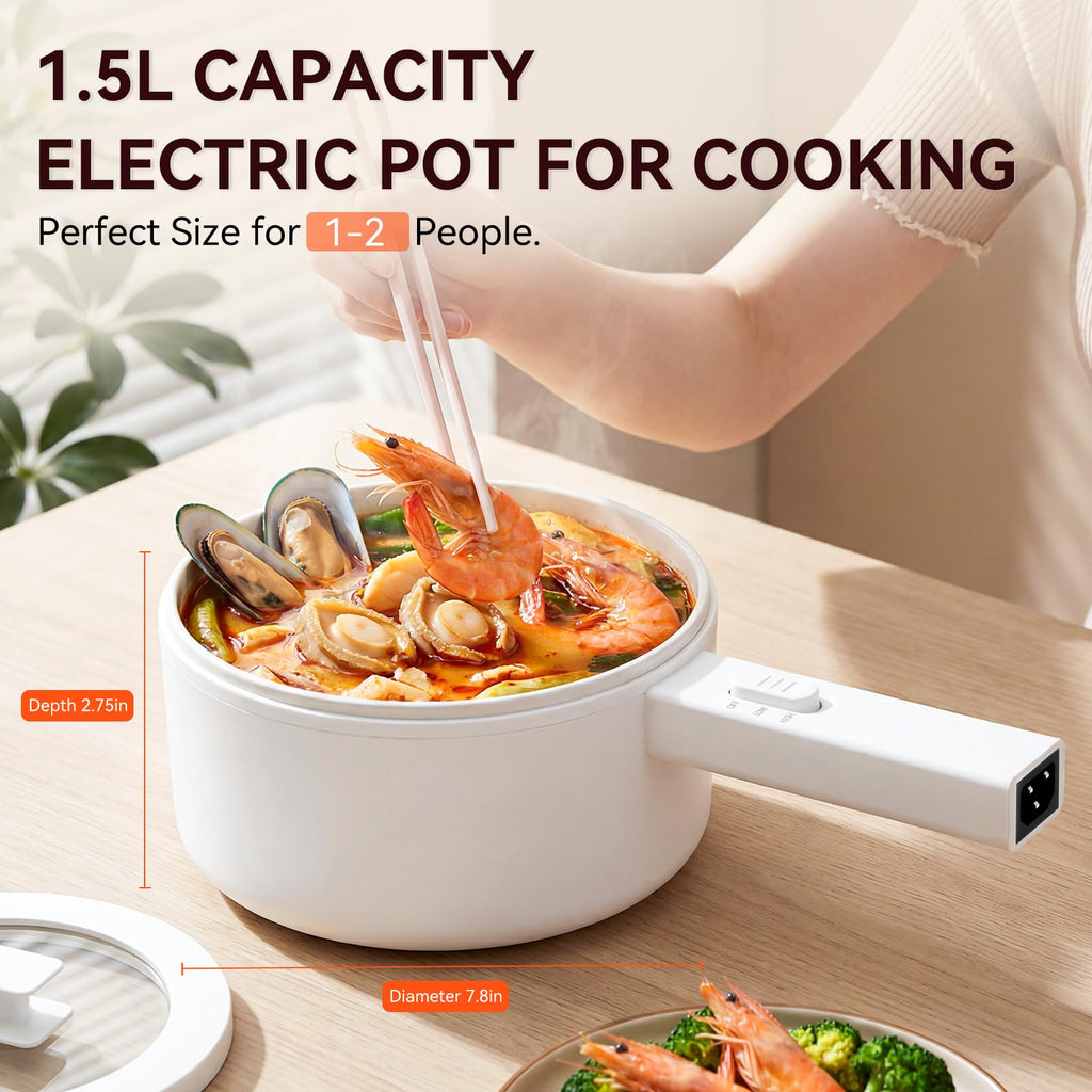 Ceramic Glaze Non-stick Portable Pot. 1.5L Mini Hot Pot